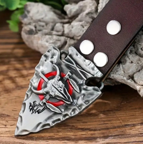 New men's Arrowhead shape belt buckle - Picture 2 of 4